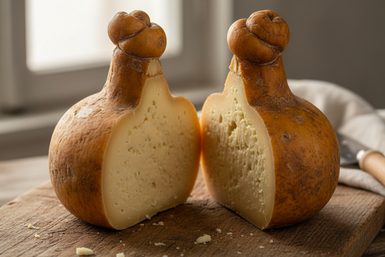 caciocavallo stagionatura di almeno 10 mesi, spaccato a metà