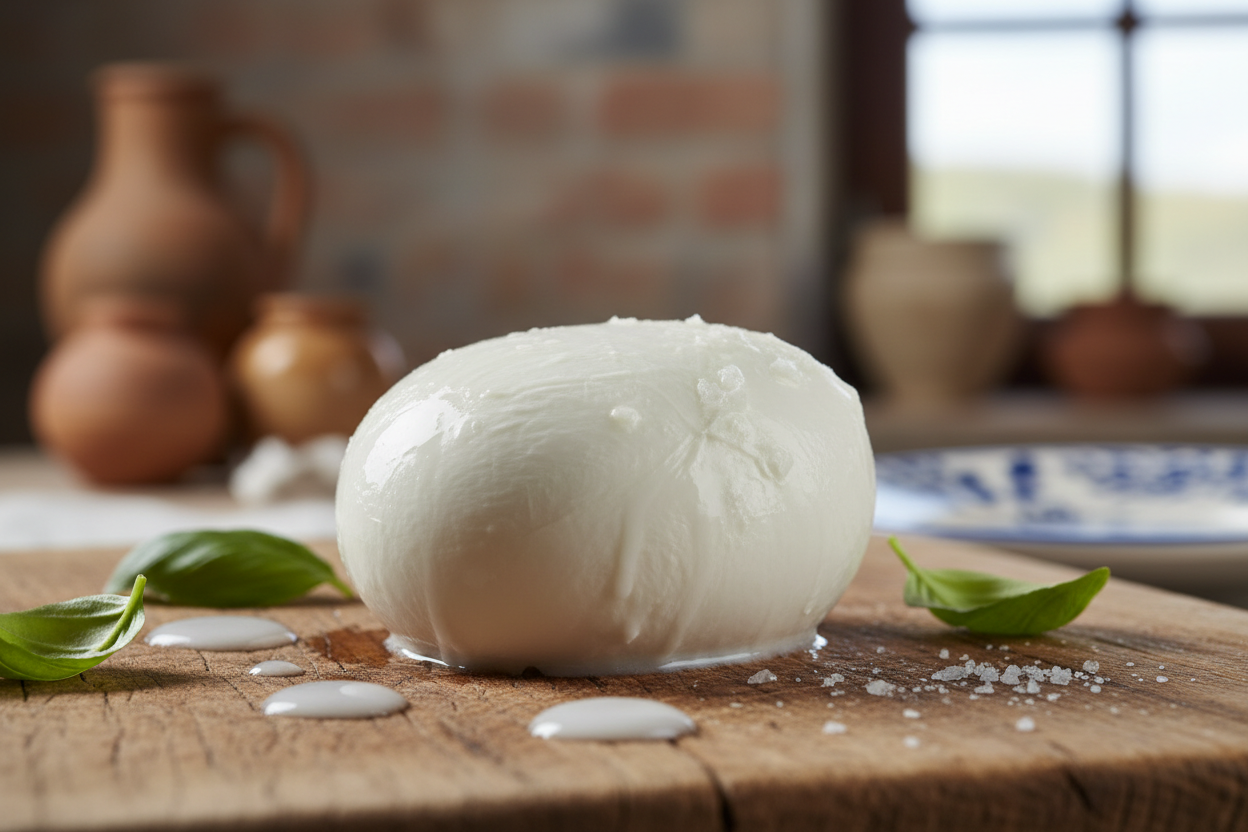 mozzarella di bufala freschissima lattosa appena fatta